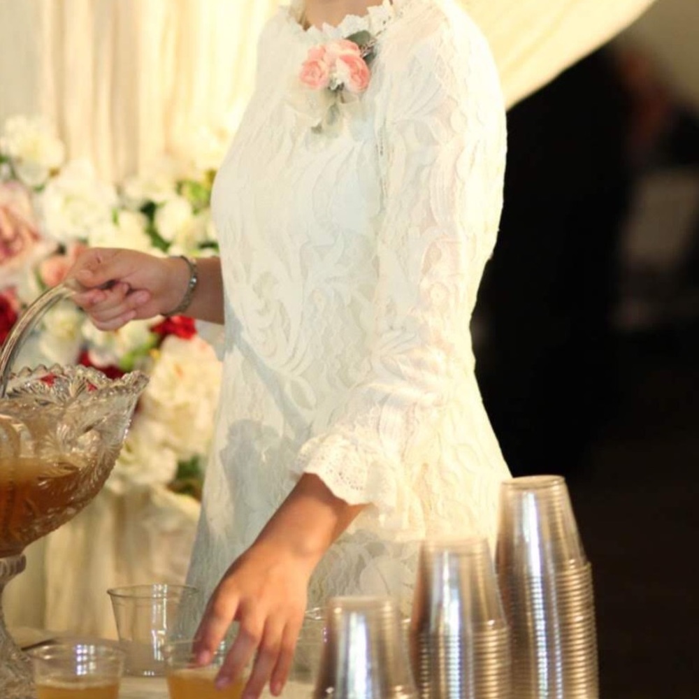 {Dainty Jewells} cream lace high low dress